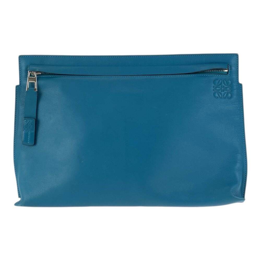 LOEWE Anagram Turquoise Blue Leather Clutch Bag (061411) - Men's